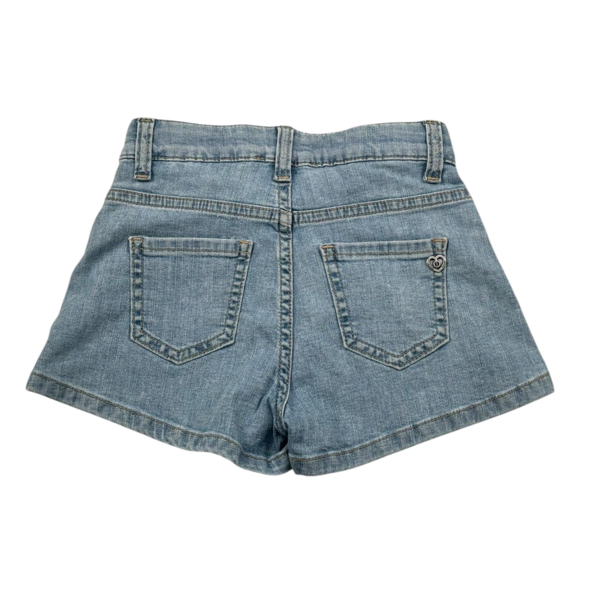 Please Short In Denim Tinta Unita con Fiocchi per Bambina RB28010G71 AZZURRO PLEASE 