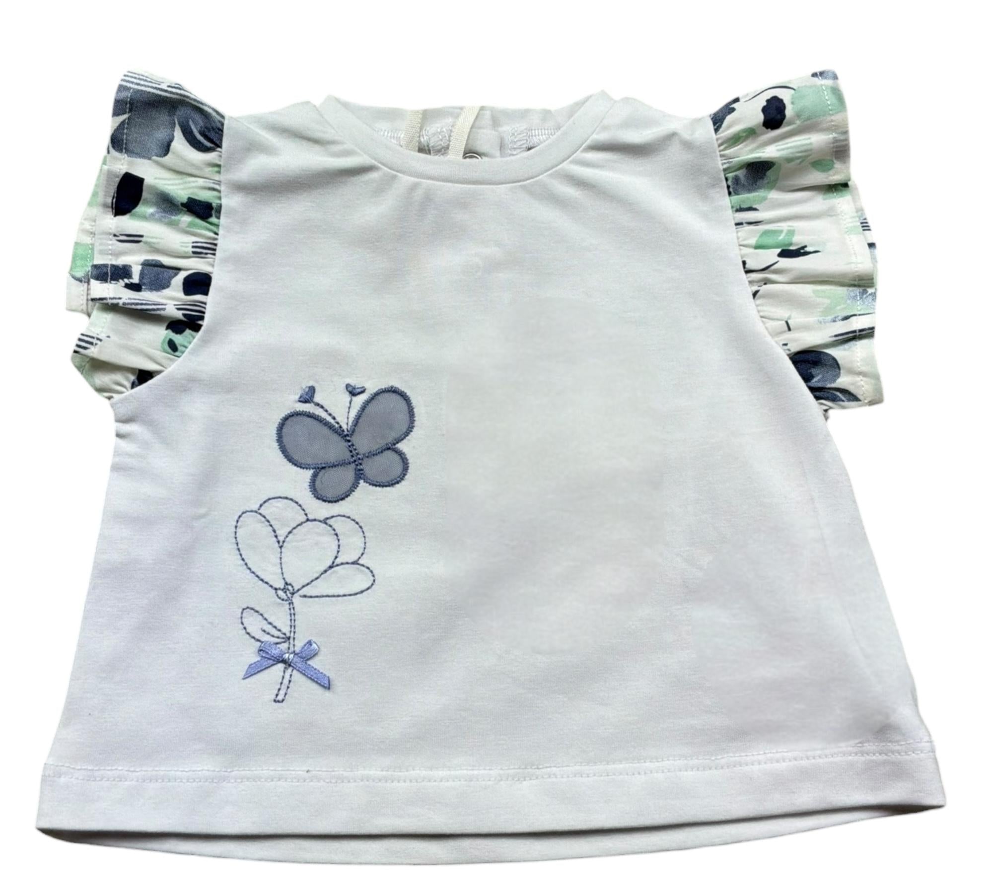 Minibanda T-Shirt Girocollo Tinta Unita con Stampa per Neonata 3B78 BIANCO MINIBANDA 