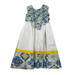 Magnifica Lulu Abito Cerimonia Giromanica Tinta Unita per Bambina RUOTA BIANCO MAGNIFICA LULU 