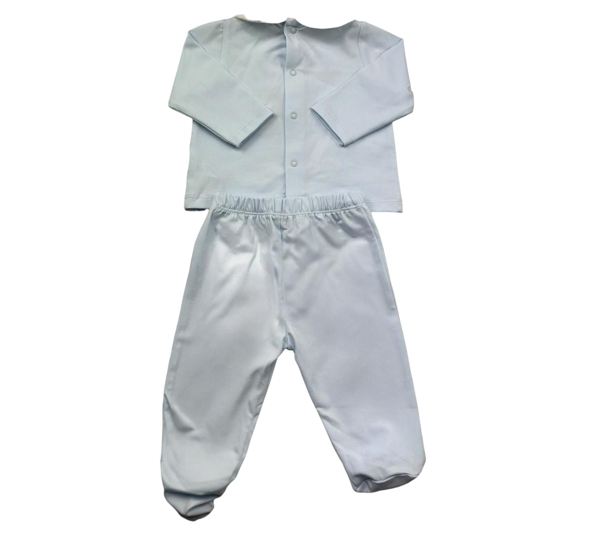 Le Bebe Completo 2 Pezzi Shirt-Ghettina Tinta Unita per Neonato LBB5298 AZZURRO LE BEBE 