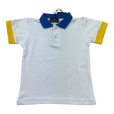 Manuel & Frank Polo Mezza Manica Tinta Unita con Colletto In Contrasto per Bambino MF7338B BIANCO MANUEL & FRANK 