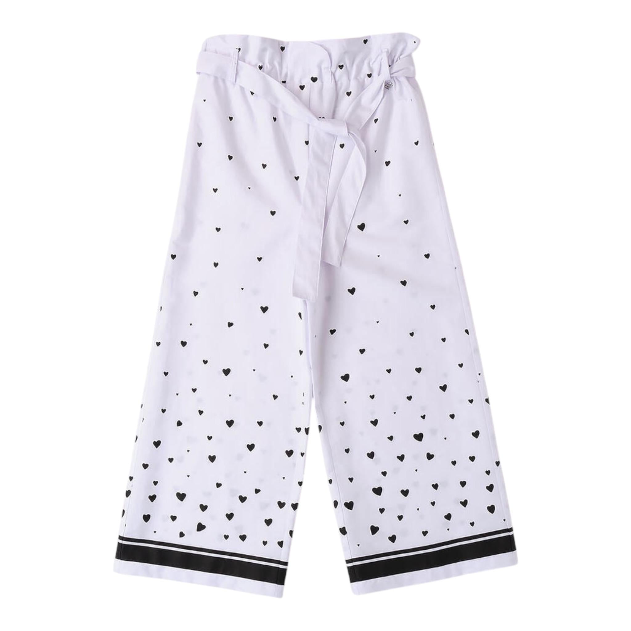 Sarabanda Pantalone Modello Palazzo Tinta Unita con Elastico In Vita per Bambina 8538 BIANCO SARABANDA 