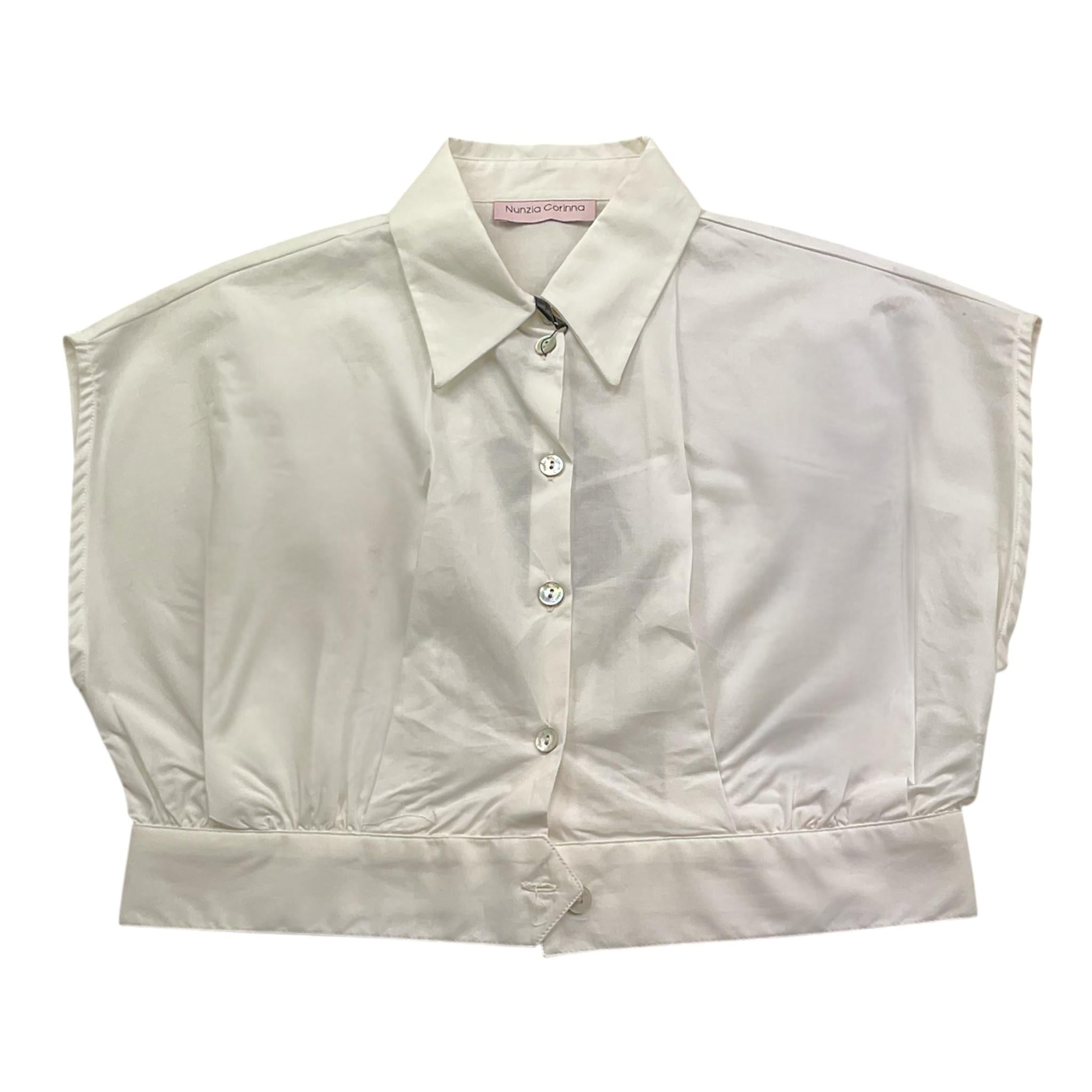 Nunzia Corinna Camicia Giromanica Tinta Unita per Bambina NJ4015695 BIANCO NUNZIA CORINNA 