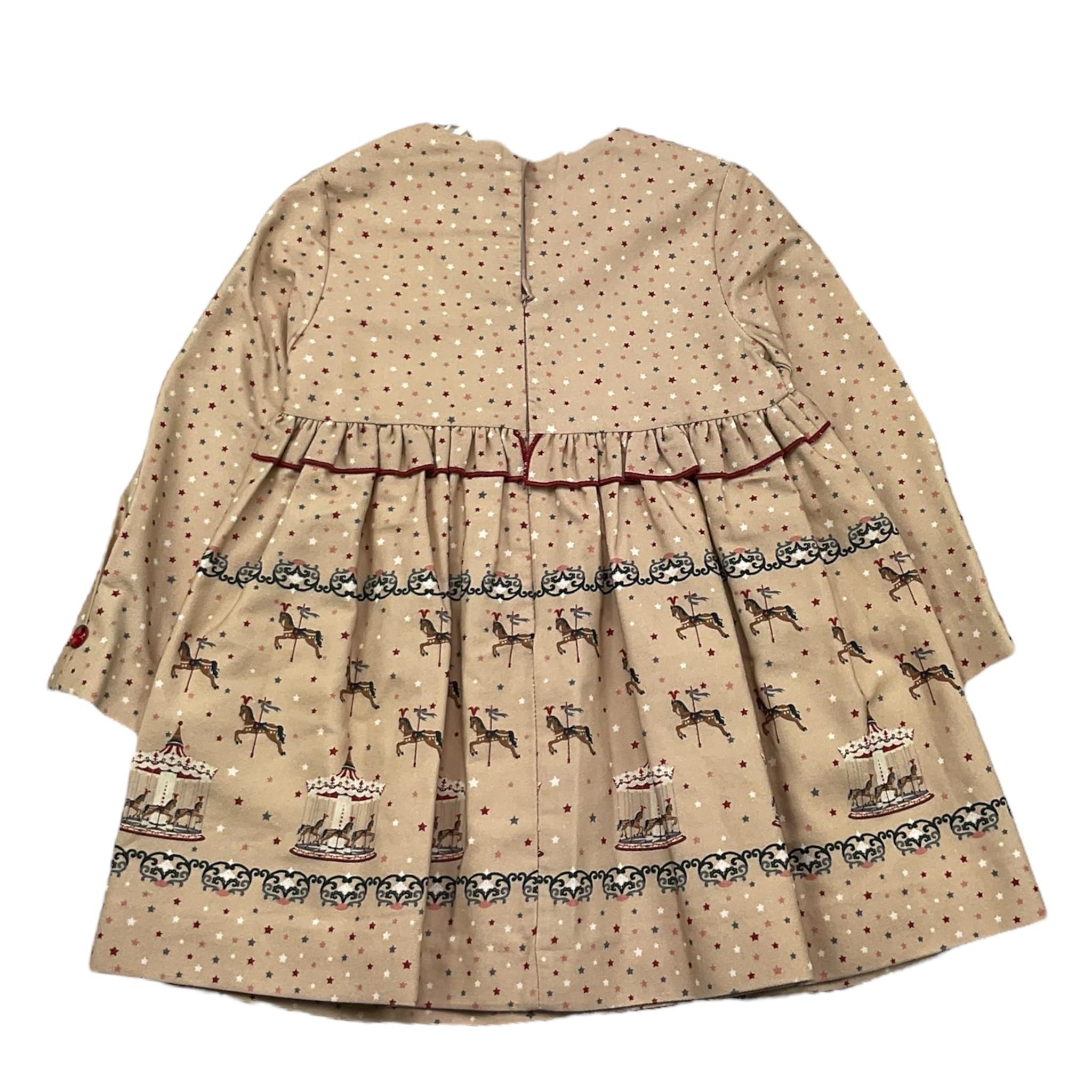 MIRANDA abito manica lunga tinta unita fantasia stellare Beige per Bambina 360259 BEIGE MIRANDA 