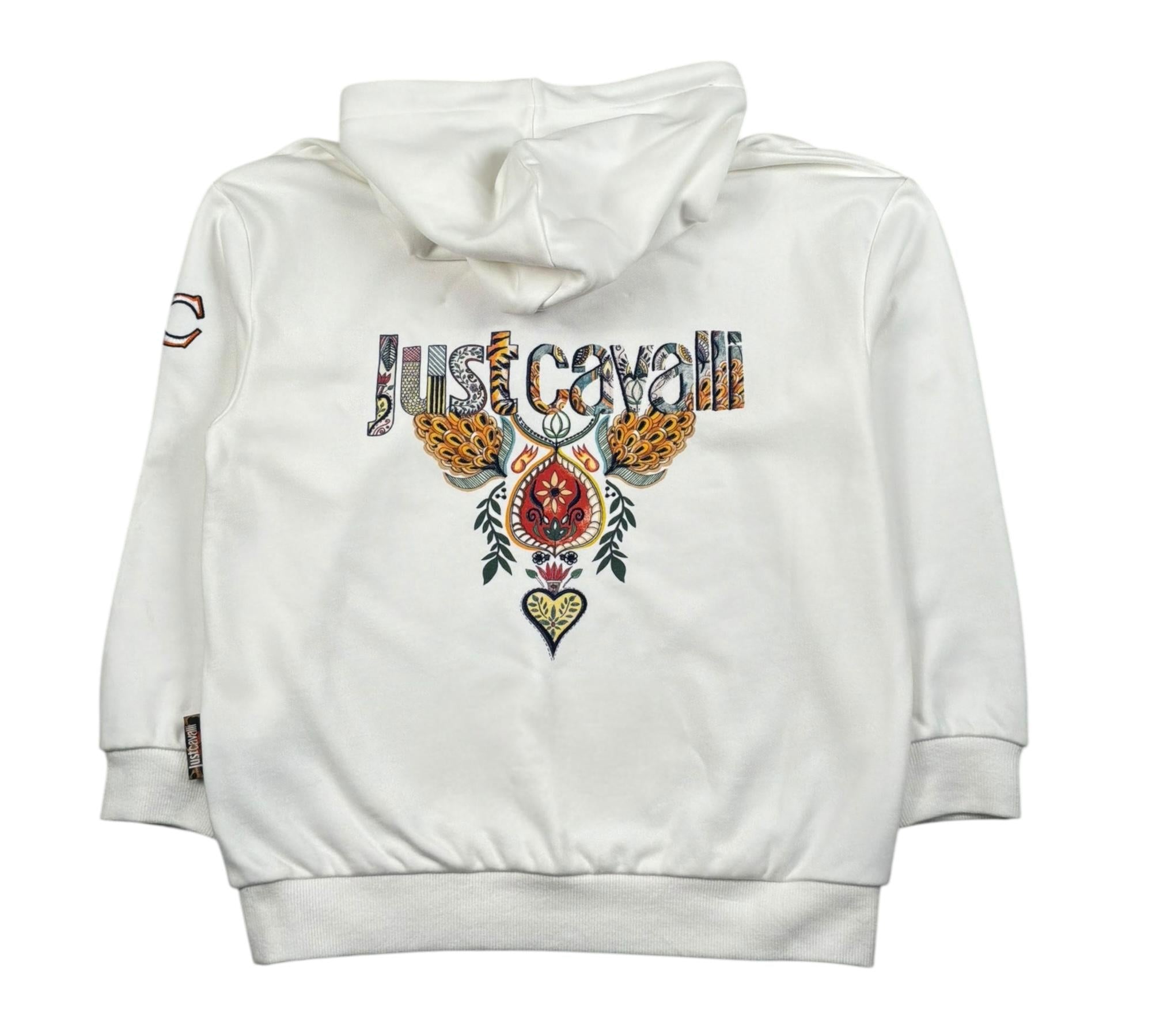 Just Cavalli Felpa Chiusa Girocollo Tinta Unita con Stampa per Bambino JBP26073FE BIANCO JUST CAVALLI 