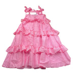 A' La Page Abito Tinta Unita con Ricami per Bambina 25SAGDRE00014 ROSA A' LA PAGE 