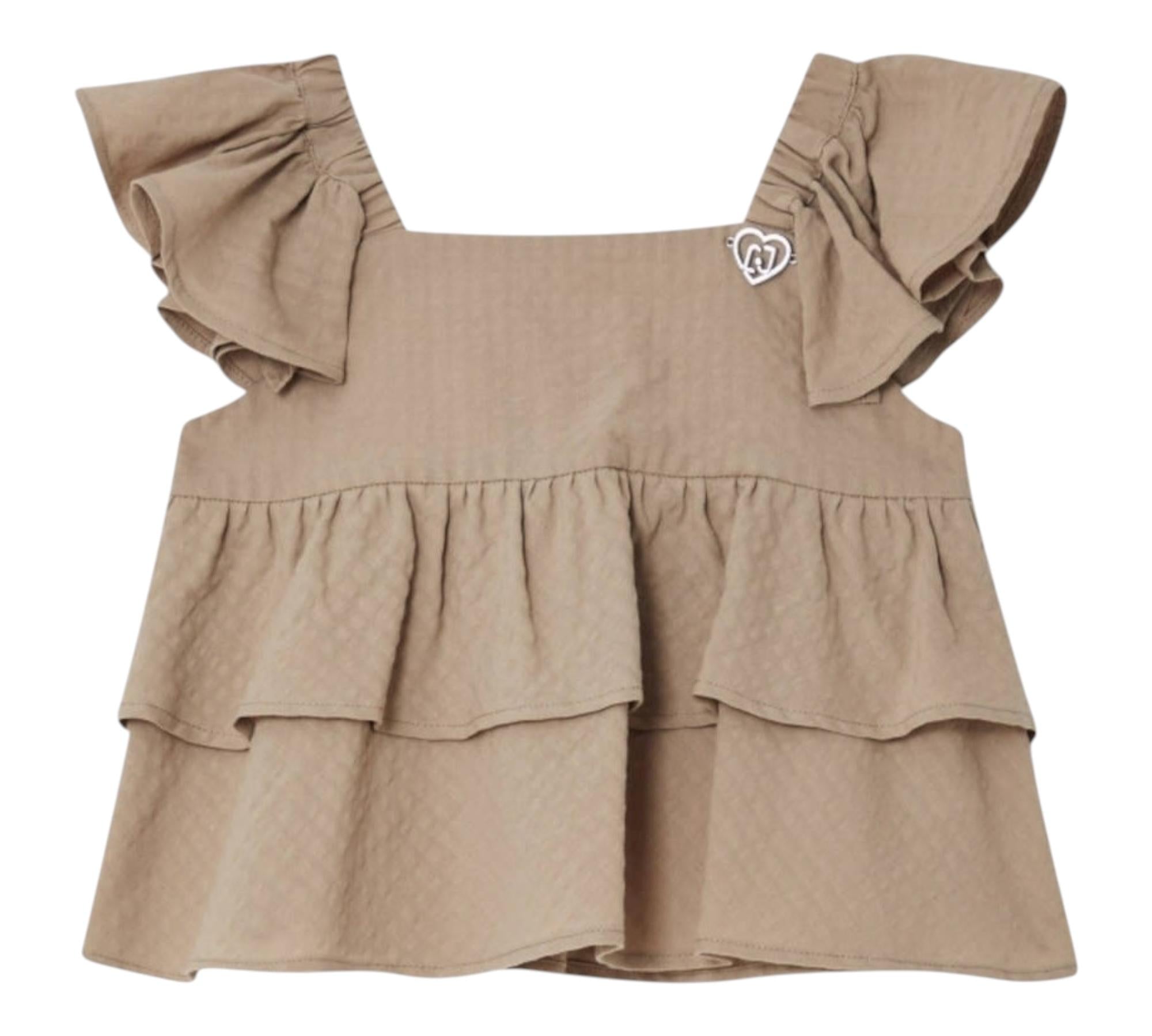 Liu Jo Top Giromanica Tinta Unita per Bambina KA5140 BEIGE LIU JO 