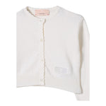 Elisabetta Franchi Cardigan Tinta Unita con Stampa Logo per Bambina EFMA163 PANNA ELISABETTA FRANCHI 