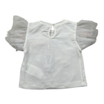 Miss Grant T-Shirt Girocollo Tinta Unita con Applicazioni per Neonata MG1335 BIANCO MISS GRANT 