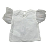 Miss Grant T-Shirt Girocollo Tinta Unita con Applicazioni per Neonata MG1335 BIANCO MISS GRANT 