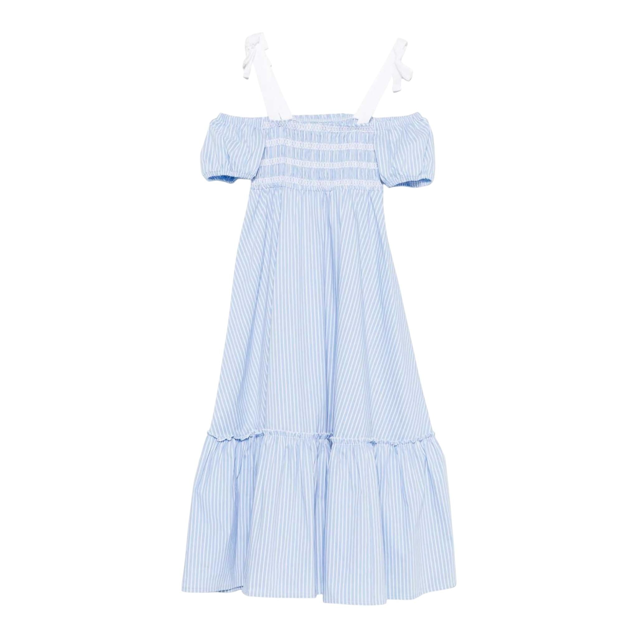 Philosophy Abito Tinta Unita Fantasia A Righe per Bambina I1E912 AZZURRO PHILOSOPHY 