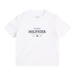 Tommy Hilfiger T-Shirt Girocollo Tinta Unita con Logo per Neonato KN0KN02033 BIANCO TOMMY HILFIGER 