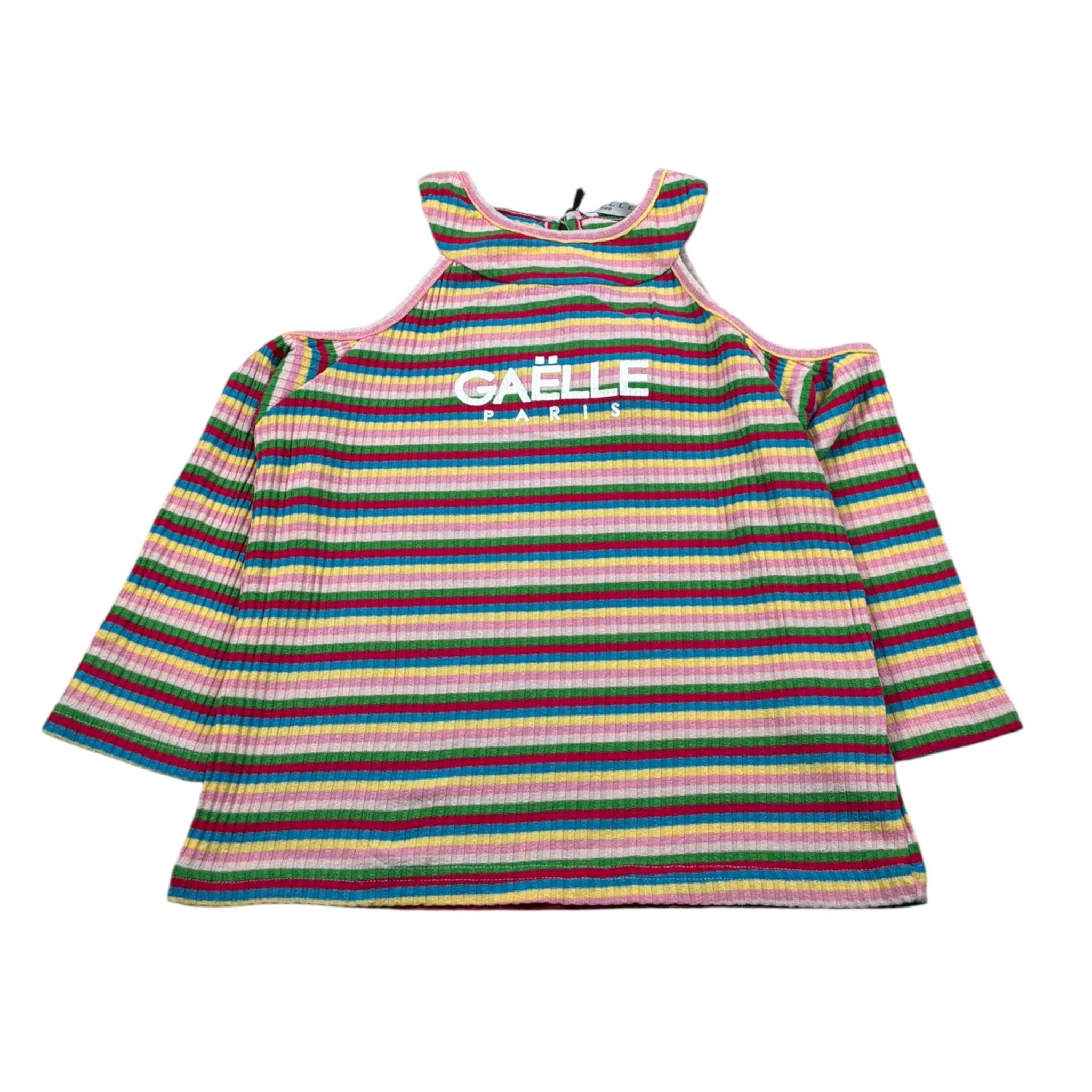 Gaelle T-Shirt Fantsia A Righe con Apertura Sulle Spalle Multicolor per Bambina 2746T00049 MULTICOLOR GAELLE 