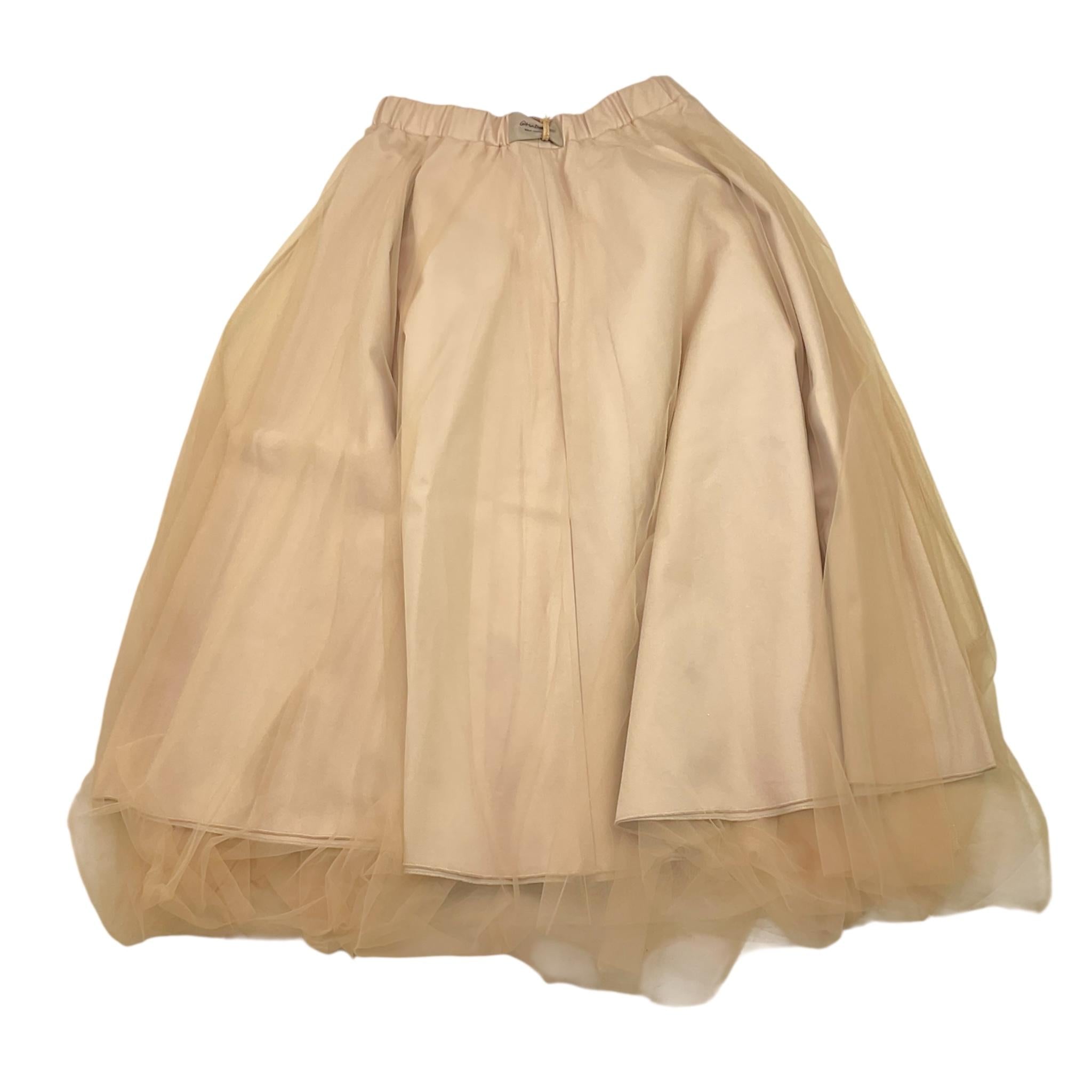 @MADILLY gonna tinta unita con tulle e elastico in vita Beige per Bambina 01921 BEIGE @MADILLY 
