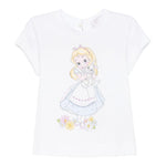 Monnalisa T-Shirt Girocollo Tinta Unita con Stampa per Neonata 39E614 BIANCO MONNALISA 