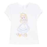 Monnalisa T-Shirt Girocollo Tinta Unita con Stampa per Neonata 39E614 BIANCO MONNALISA 