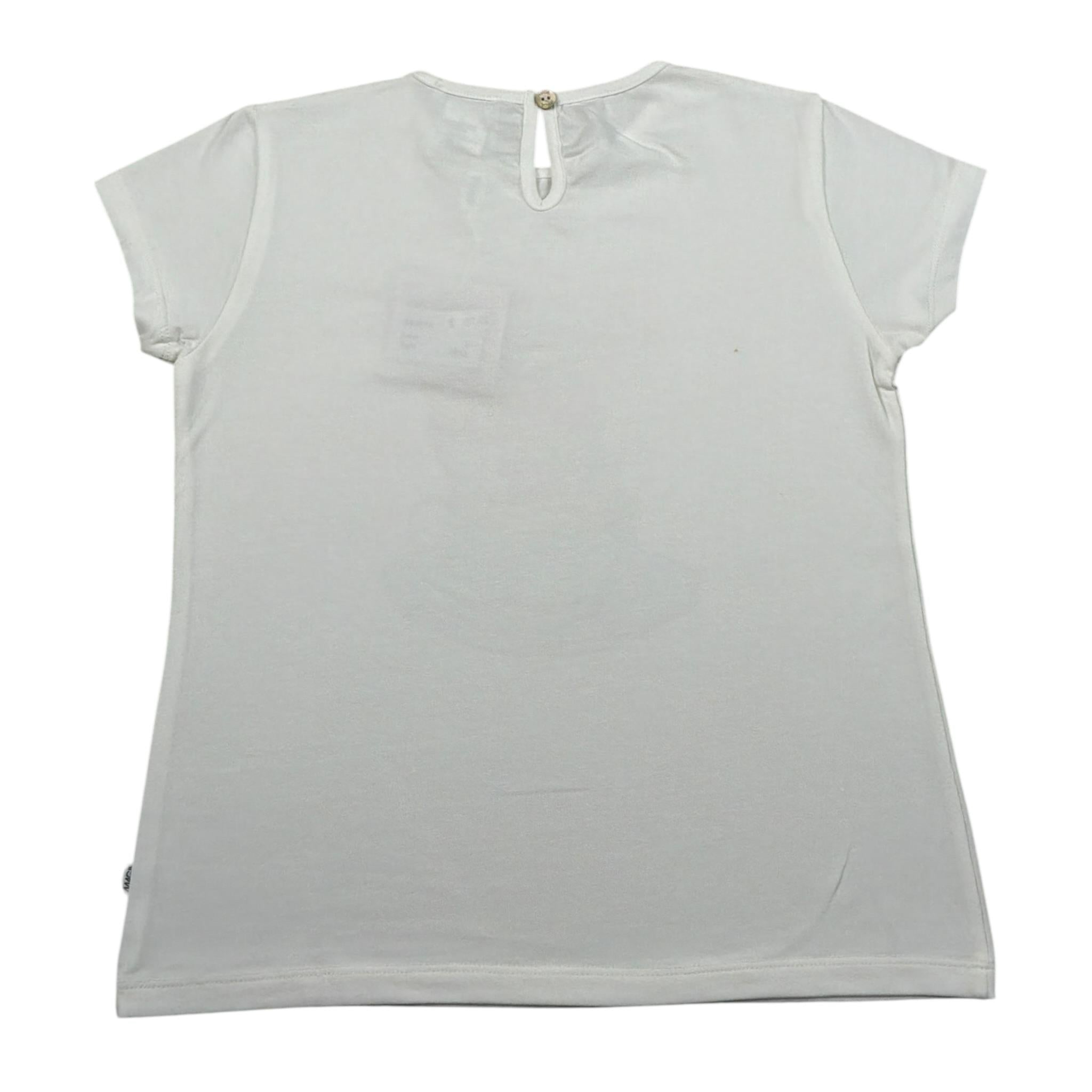 Magil T-Shirt Girocollo tinta unita con Stampa Bianco per Bambina FN26070 BIANCO MAGIL 