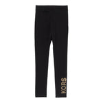 Michael Kors Leggins tinta unita con Logo Nero per Bambina R14161 NERO MICHAEL KORS 