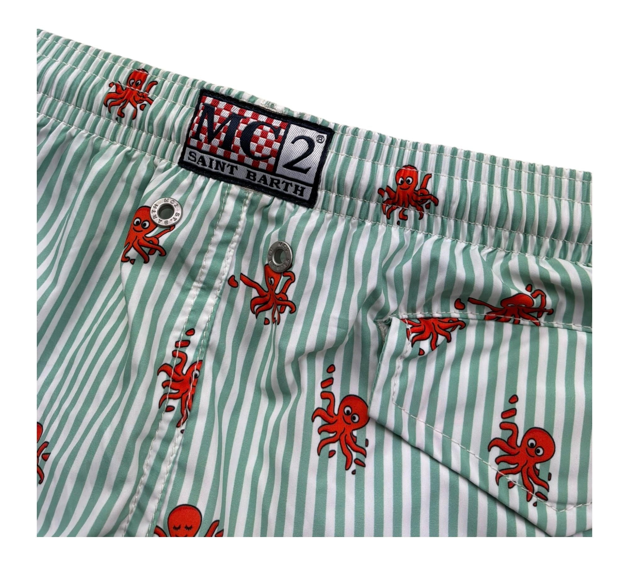 Saint Barth Costume Fantasia A Righe per Bambino OCTO BIANCO/VERDE SAINT BARTH 