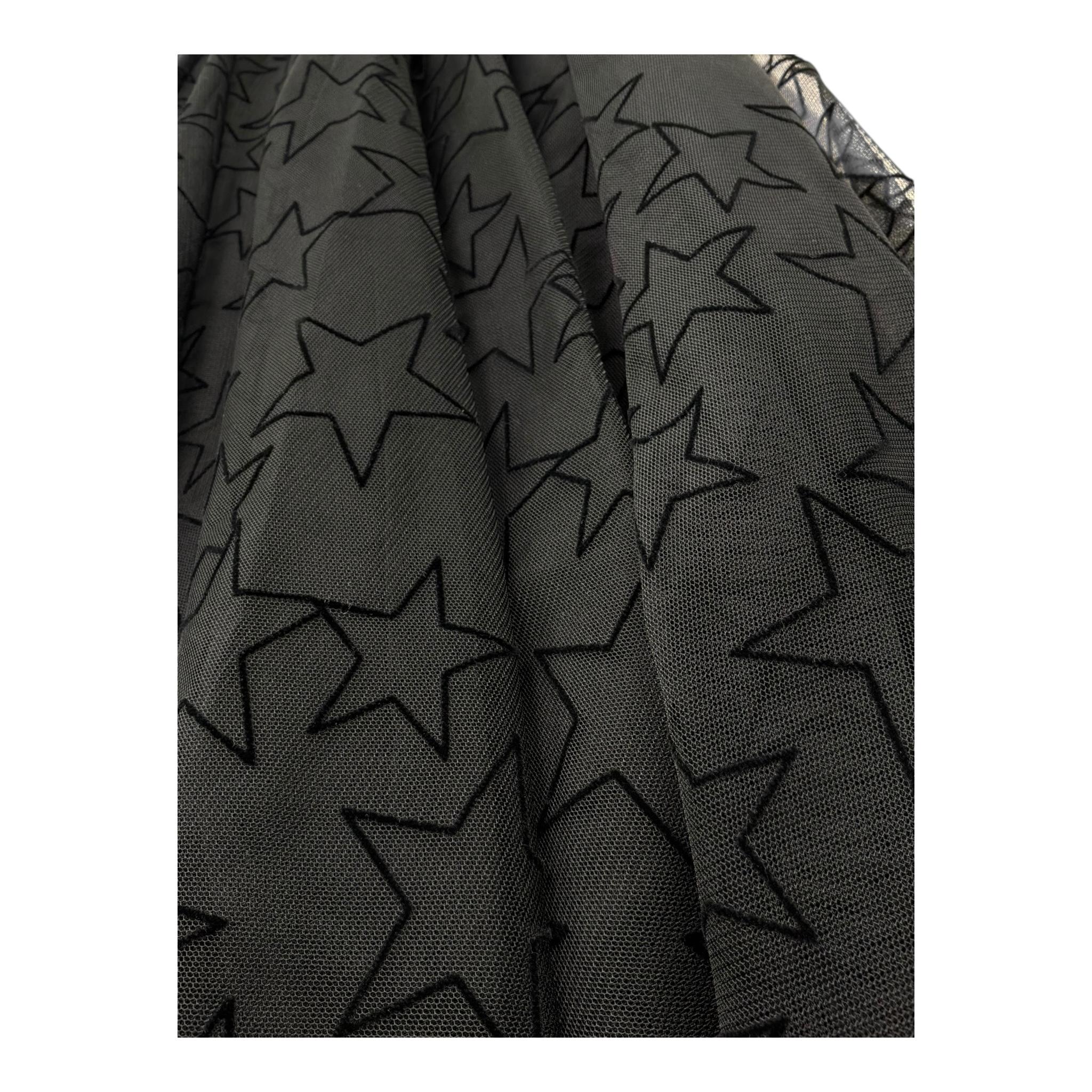 Monnalisa Abito Tinta Unita con Stampa Stelle per Bambina 419201 NERO MONNALISA 