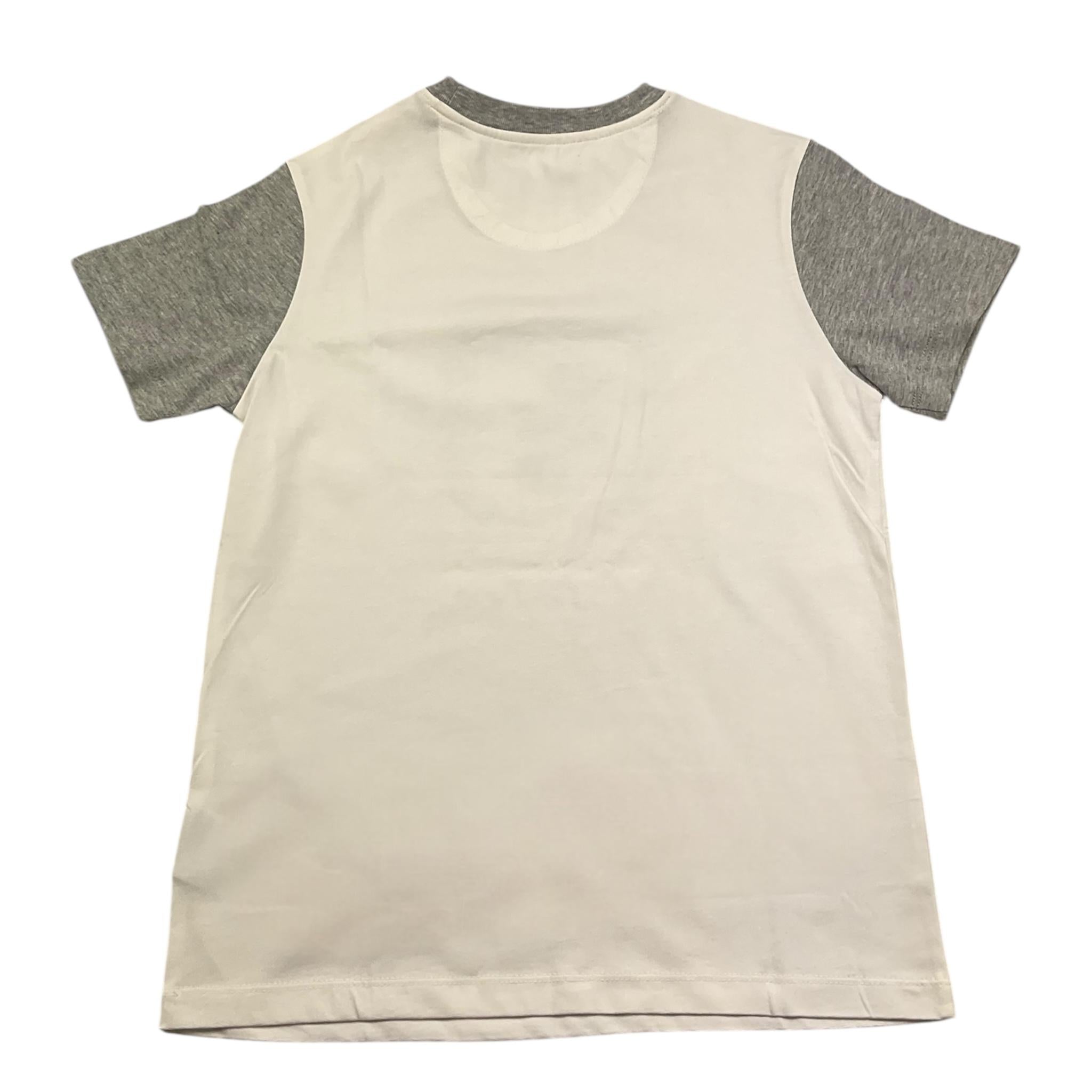 Dnj T-Shirt Girocollo Tinta Unita con Logo per Bambino TSD5114J BIANCO DNJ 