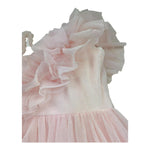 Monnalisa Abito Tinta Unita con Tulle per Bambina 719903 ROSA MONNALISA 