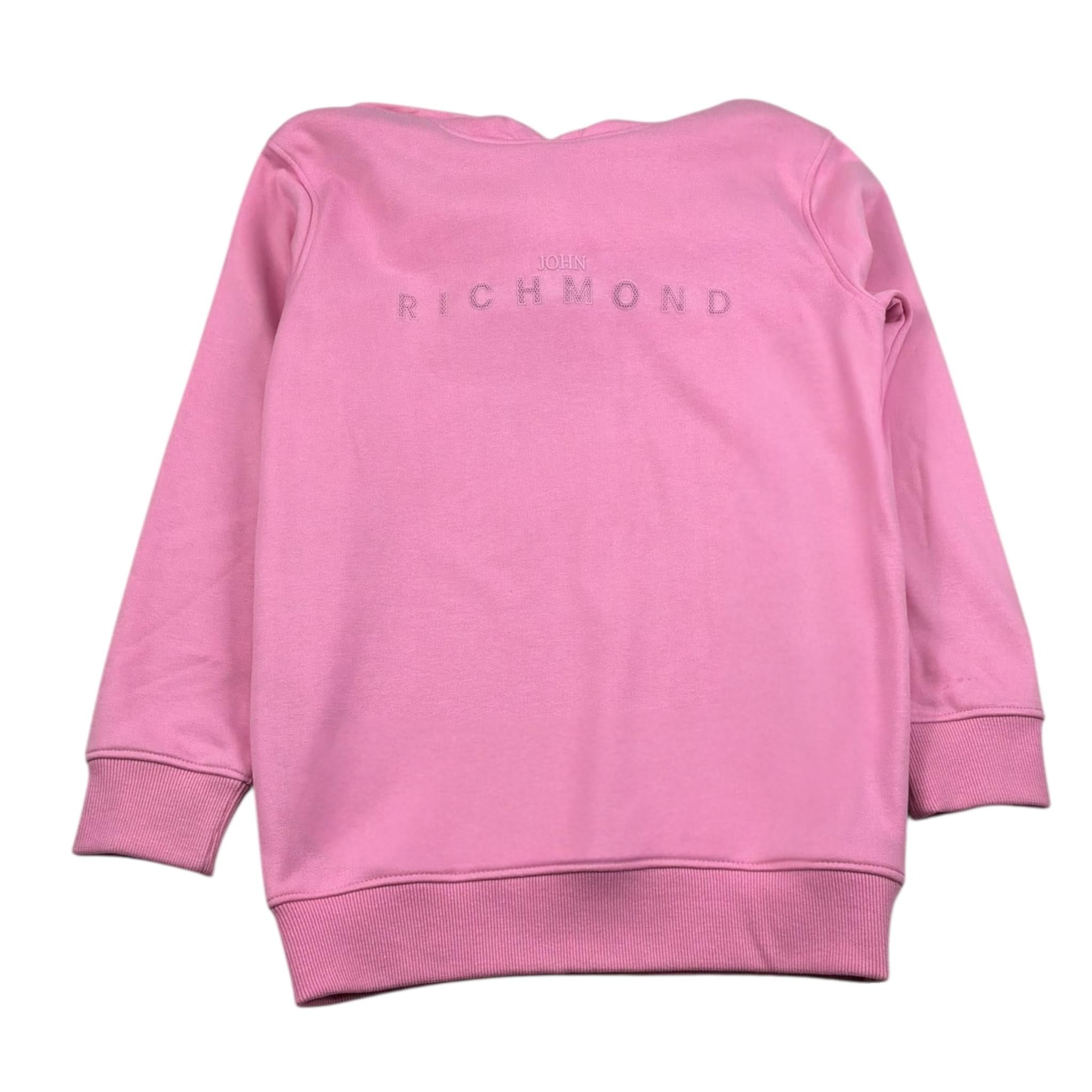 John Richmond Felpa Tinta Unita con Cappuccio E Stampa per Bambina RGP26006FE ROSA JOHN RICHMOND 