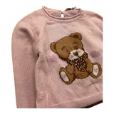 maglia girocollo tinta unita con ricamo orso 39B614X ROSA MONNALISA 