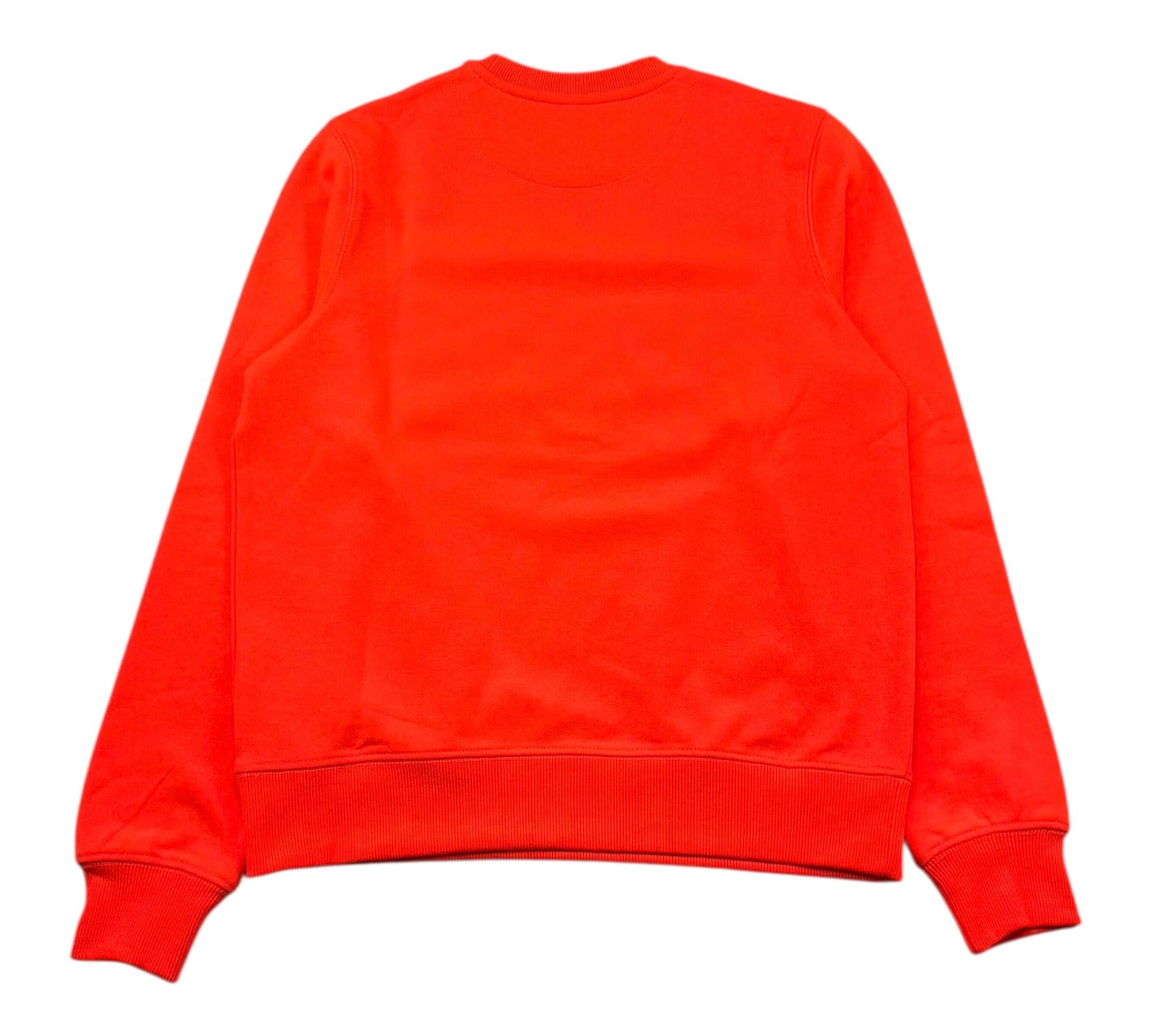 Sun68 Felpa Chiusa Girocollo Tinta Unita con Logo per Bambino F32311 ARANCIONE SUN68 