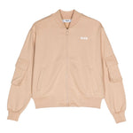 MSGM felpa cn zip tinta unita e stampa Beige per Bambino F4MSJUB074 BEIGE MSGM 
