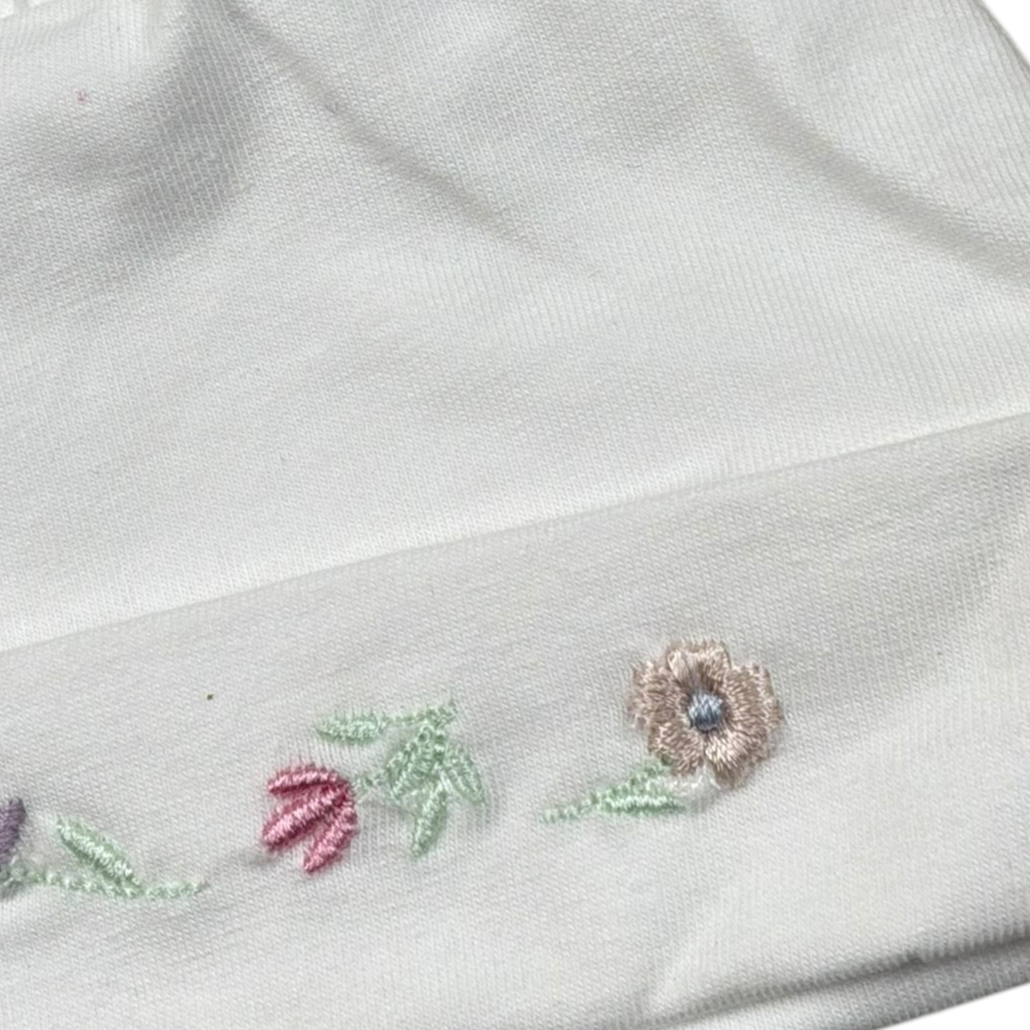 Lalalu' Cappello tinta unita con Ricami Bianco per Neonata CAL12P BIANCO LALALU' 