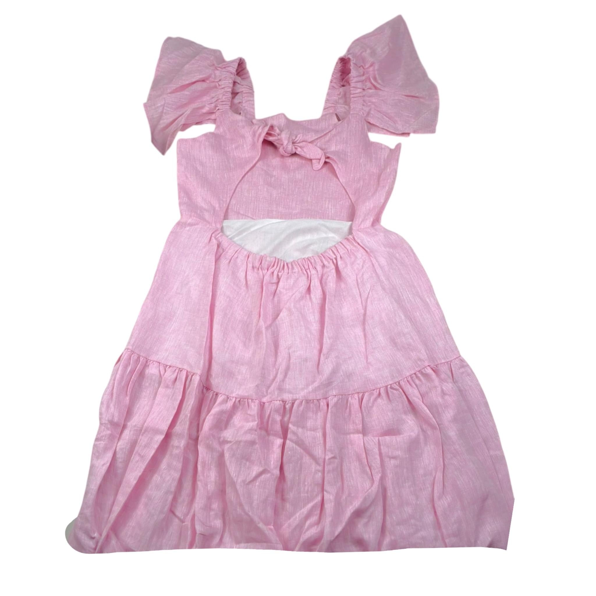 Kaos Abito Tinta Unita per Bambina KS123 ROSA KAOS 