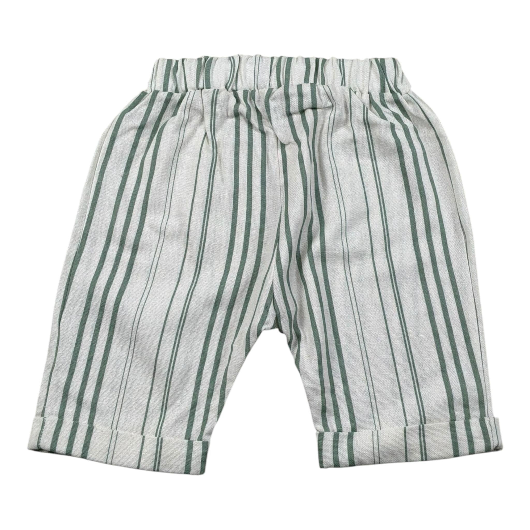 Babyvip Bermuda Tinta Unita con Fantasia A Righe per Neonato EIEIIEI BIANCO BABYVIP 