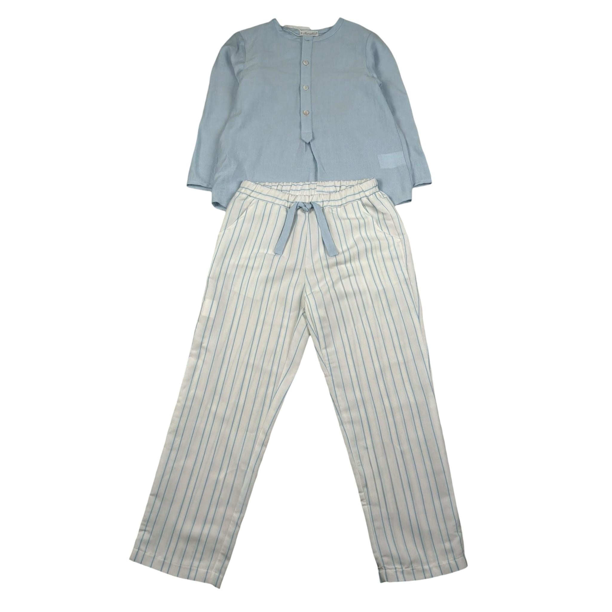 Barcellino Completo 2 Pezzi Camicia-Pantalone Bicolore per Bambino 120813 BIANCO/AZZURRO BARCELLINO 