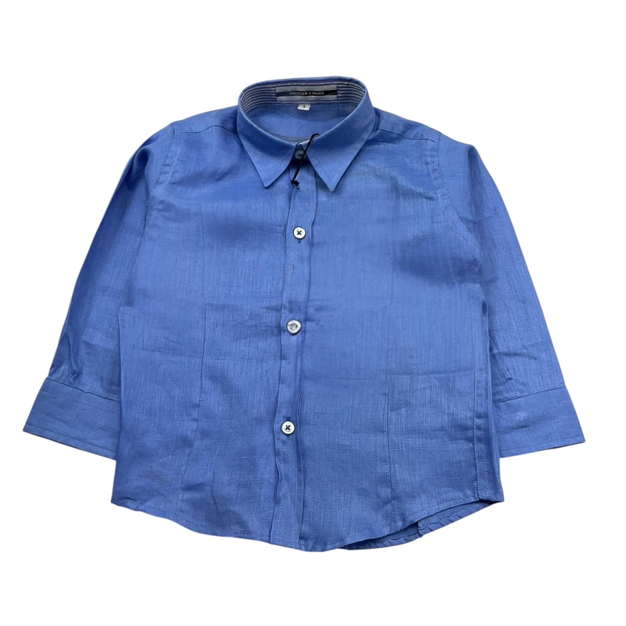 Premier 4 Paris Camicia Tinta Unita Manica Lunga per Bambino BOYV131 AZZURRO PREMIER 4 PARIS 