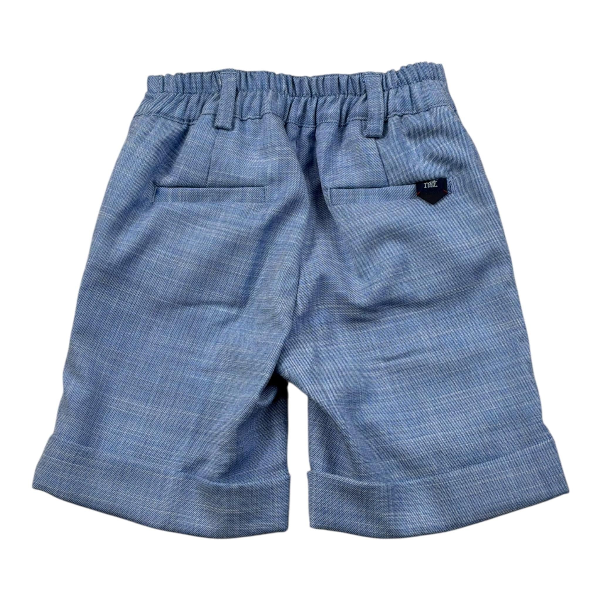 Manuel & Frank Bermuda Tinta Unita con Elastico In Vita per Neonato MF2377N AZZURRO MANUEL & FRANK 