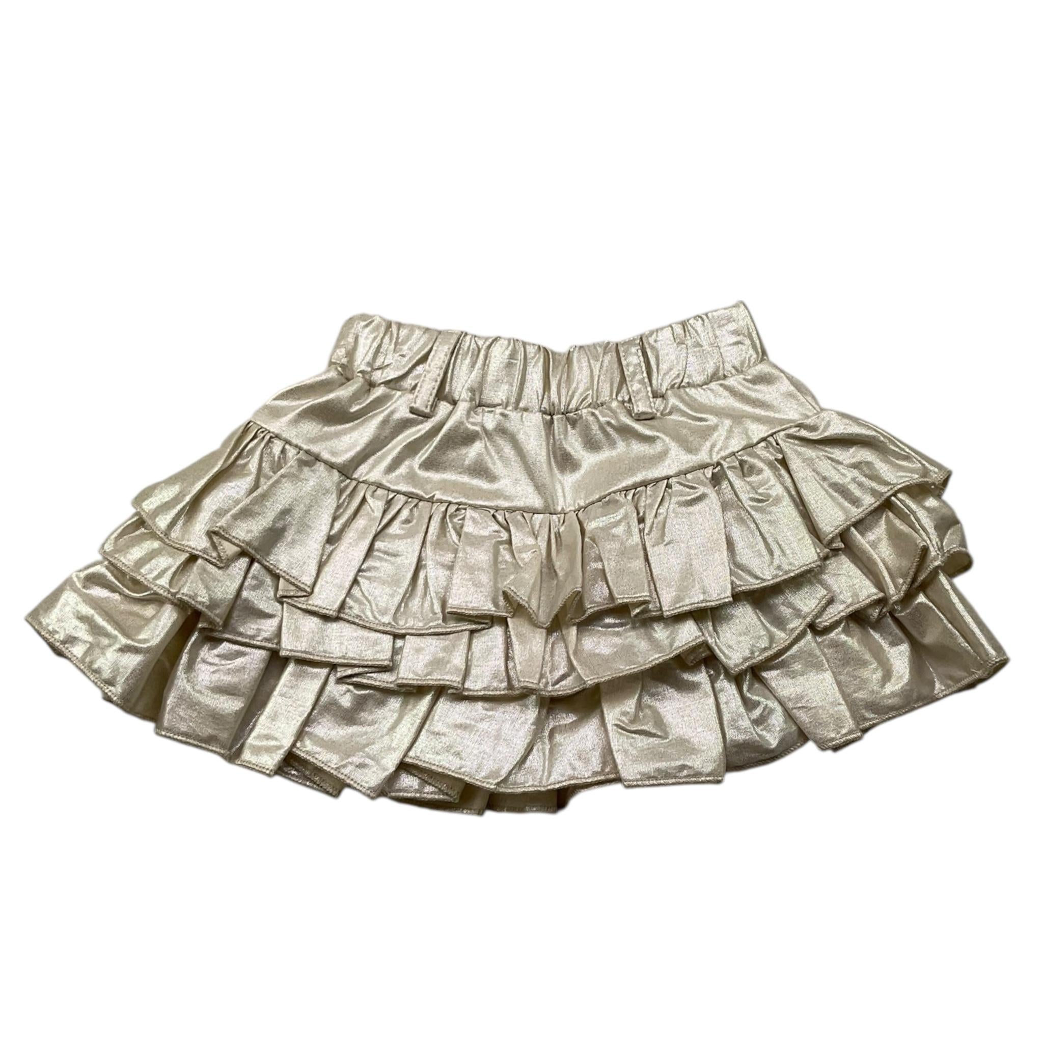 Miss Grant Gonna Tinta Unita con Balze per Neonata MG1343 ORO MISS GRANT 