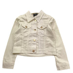 Relish Giubbino In Denim Tinta Unita con Bottoni per Bambina RGP23050 BIANCO RELISH 