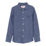 Saint Barth Camicia Manica Lunga Tinta Unita per Neonato AGN0001003N BLU SAINT BARTH 