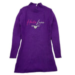 ODI ET AMO maglia manica lunga tinta unita con ricami Viola per Bambina ODJDR15359 VIOLA ODI ET AMO 