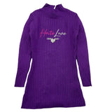 ODI ET AMO maglia manica lunga tinta unita con ricami Viola per Bambina ODJDR15359 VIOLA ODI ET AMO 