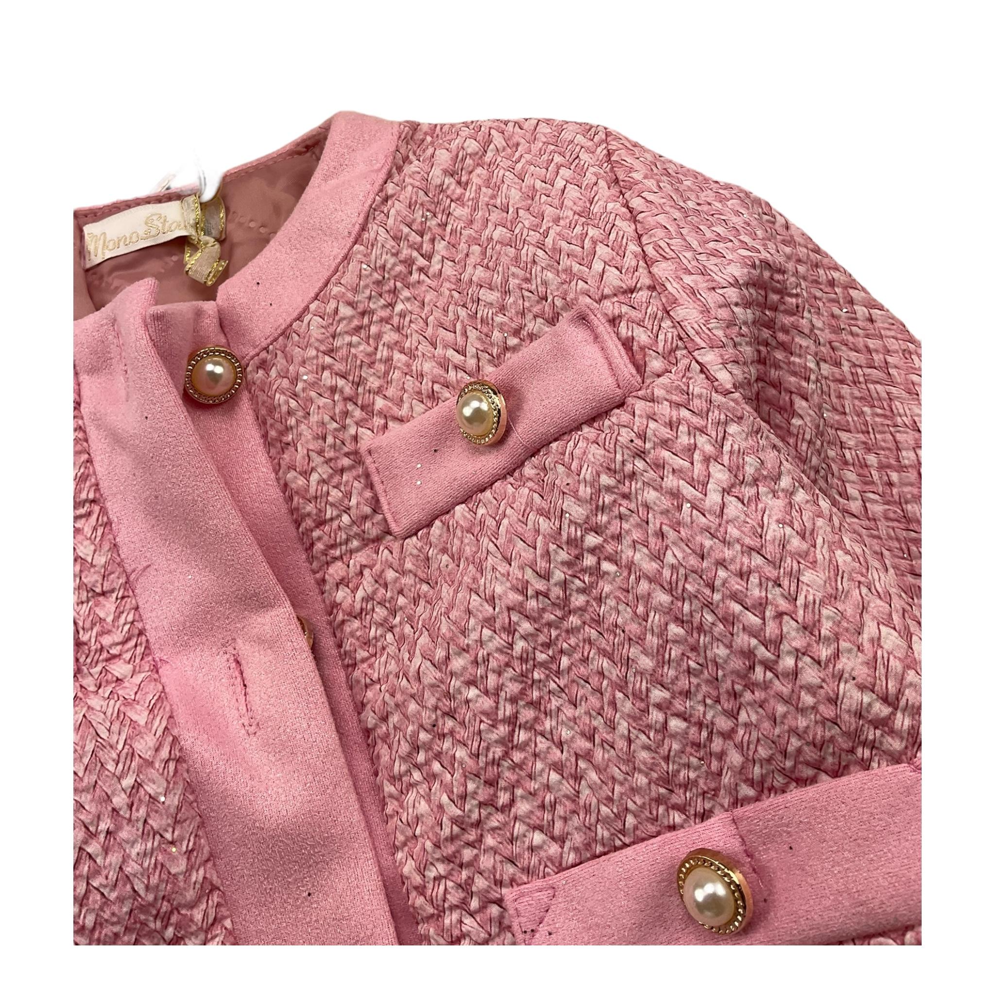 MONO STAR giacca tinta unita con bottoni Rosa per Neonata XW19008 ROSA MONO STAR 