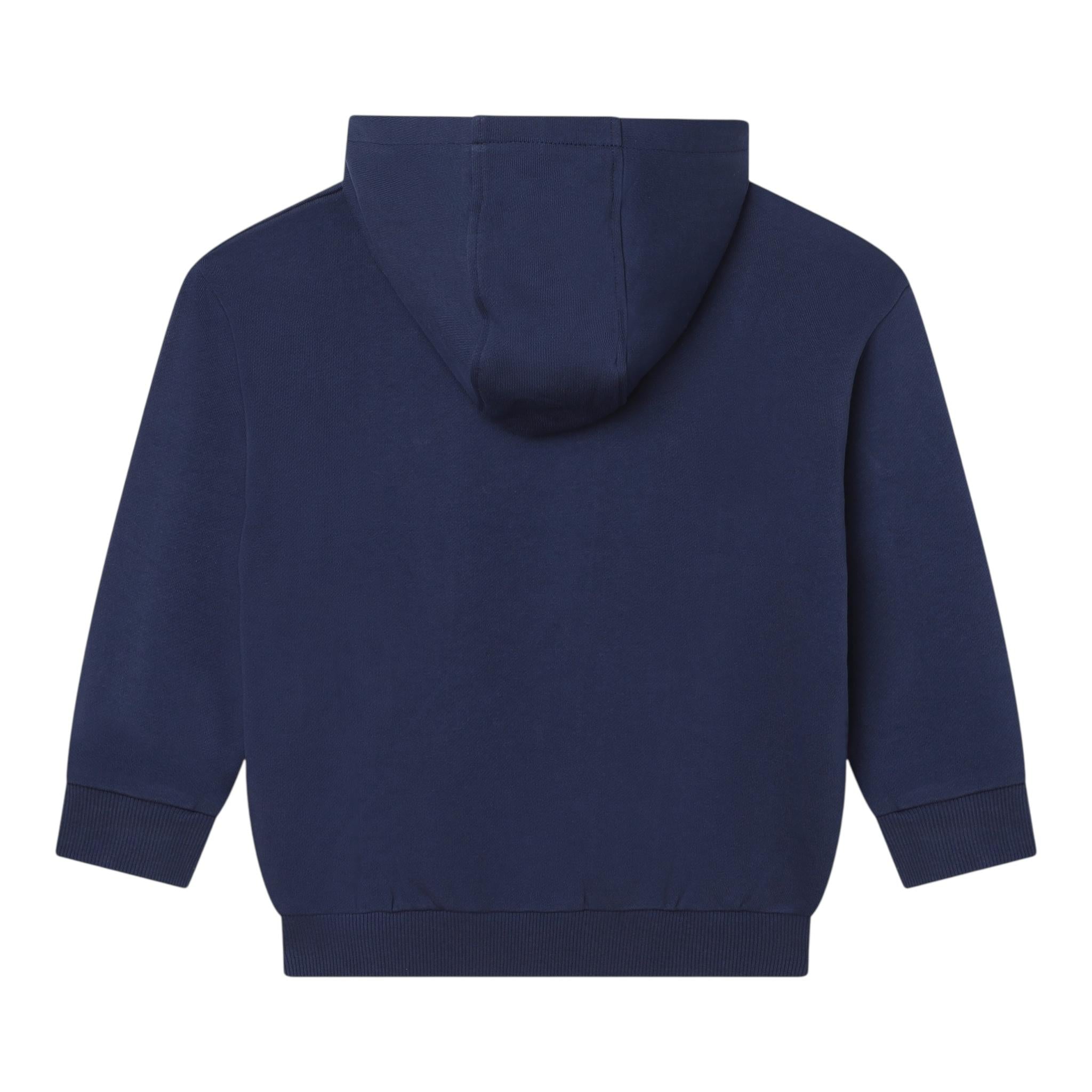 KENZO felpa chiusa con cappuccio tinta unita con stampa in contrasto Blu per Bambino K15693 BLU KENZO 