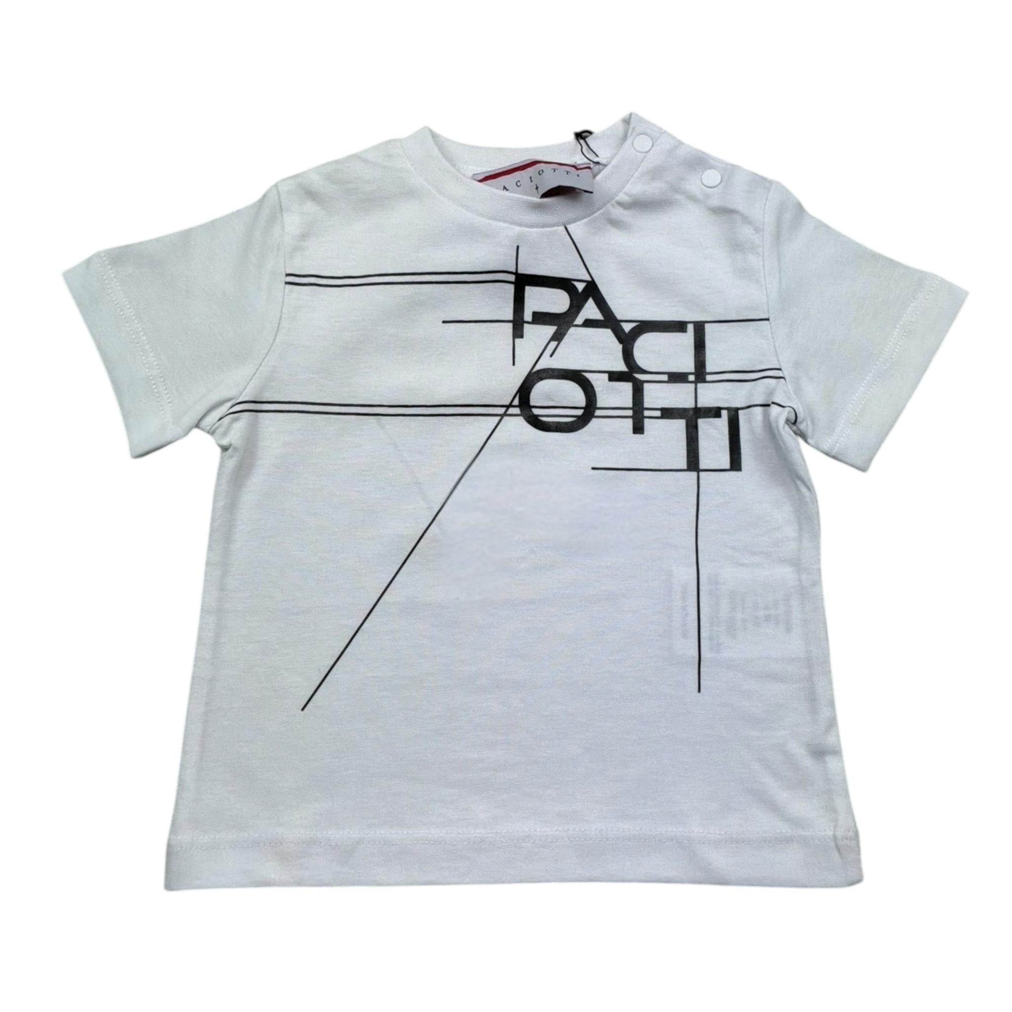 Cesare Paciotti T-Shirt Girocollo Tinta Unita con Stampa per Neonato TSP5165BXX BIANCO CESARE PACIOTTI 