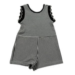 Please Tuta Intera Giromanica Fantasia A Righe per Bambina TC09071G71 BIANCO/NERO PLEASE 