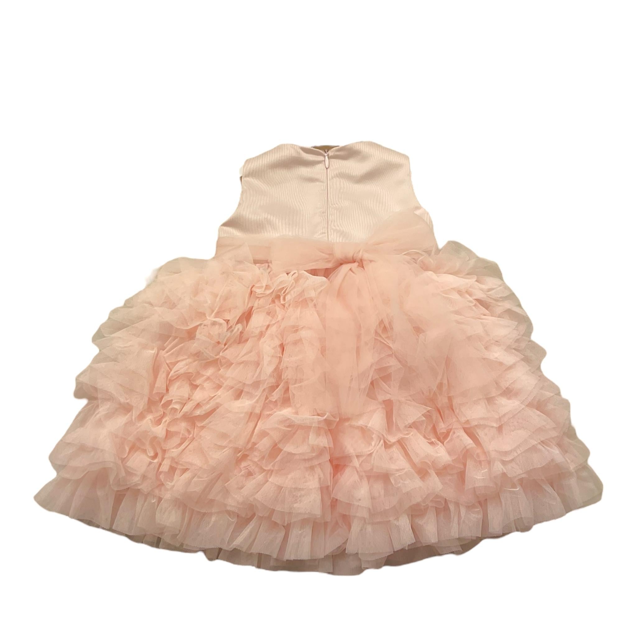 Ninnaoh Abito Giromanica Tinta Unita Giromanica con Tulle per Neonata E24AB44 ROSA NINNAOH 