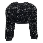 LU LU BY MISS GRANT felpa con bottoni tinta unita paillettata Nero per Bambina LL3051 NERO LU LU BY MISS GRANT 