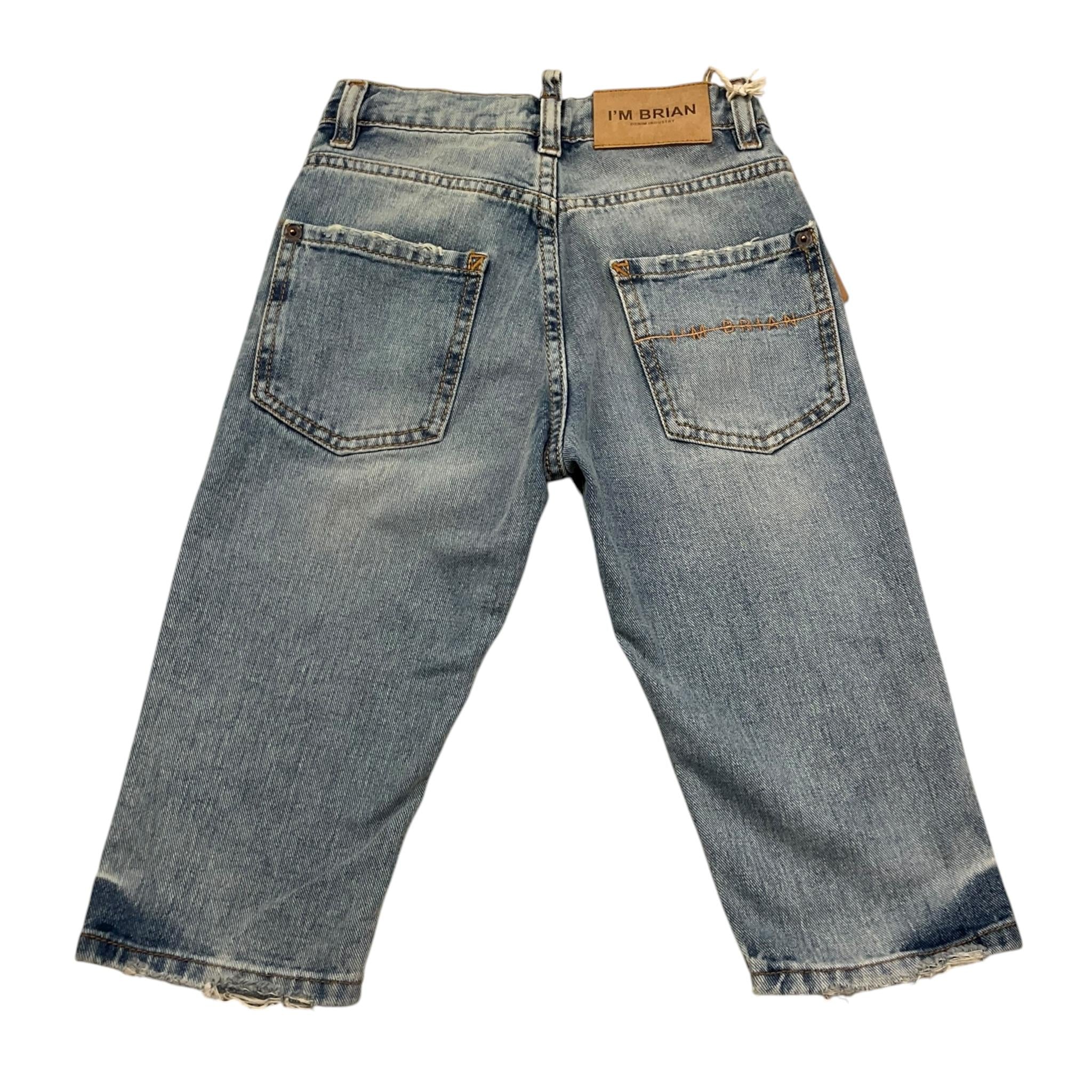 I'M Brian Jeans Tinta Unita con Strappi per Bambino ALEXJ AZZURRO I'M BRIAN 