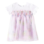 Monnalisa Abito Mezza Manica con Gonna Tulle per Neonata 31E906 BIANCO/ROSA MONNALISA 