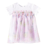 Monnalisa Abito Mezza Manica con Gonna Tulle per Neonata 31E906 BIANCO/ROSA MONNALISA 
